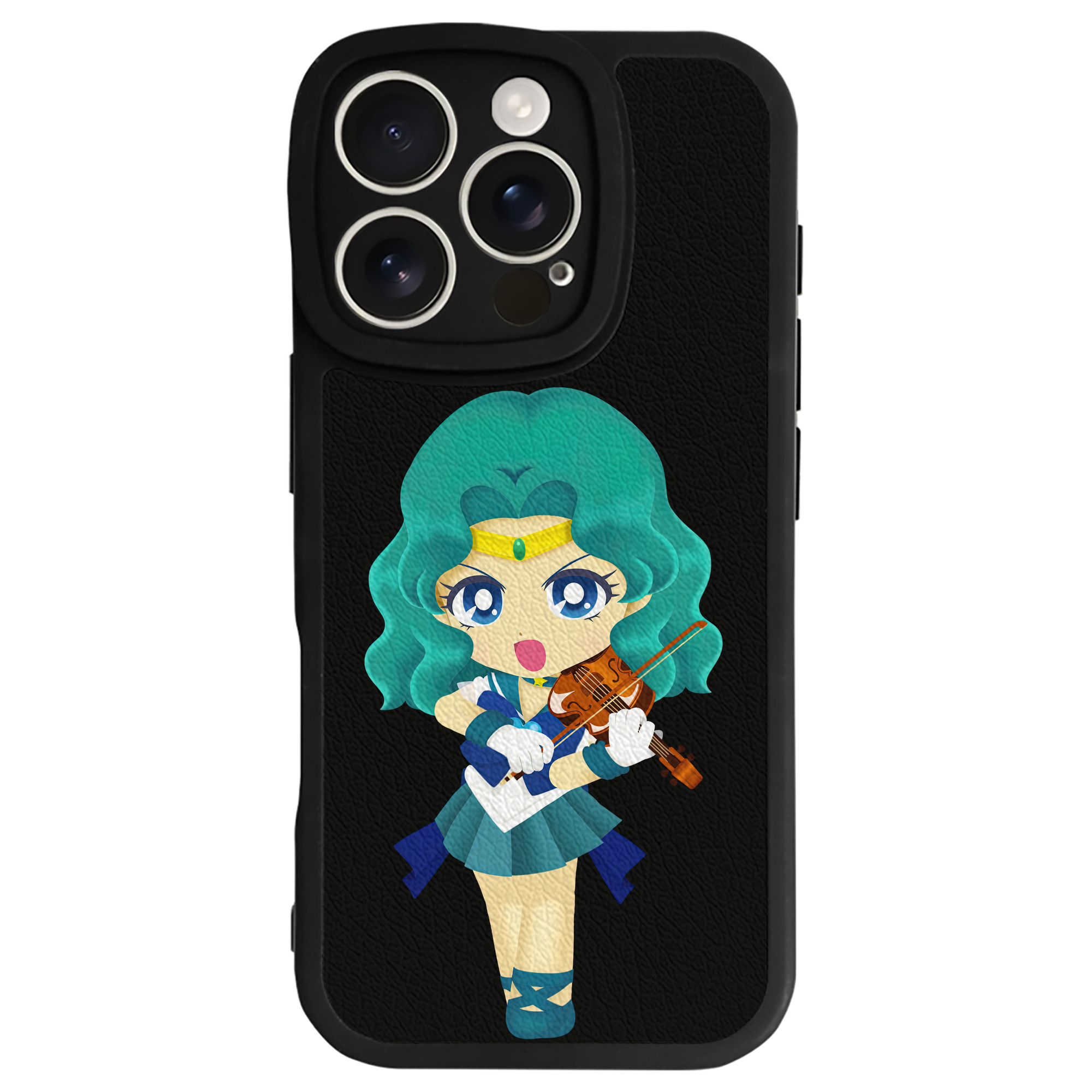 （画像用） 美少女戦士セーラームーン 海王 みちる（かいおう みちる） Sailor Moon Kaiou Michiru 【iPhone 16シリーズ対応】シリコンスマホケース（レザー調） 材質：シリコン